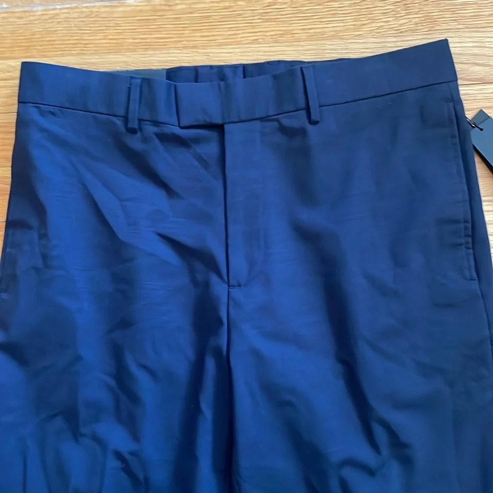Banana Republic Tapered‎ Italian Wool Perfect Pant size 34/32 Navy B13